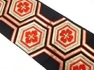 アンティーク　花亀甲模様織り出し袋帯(着用可)